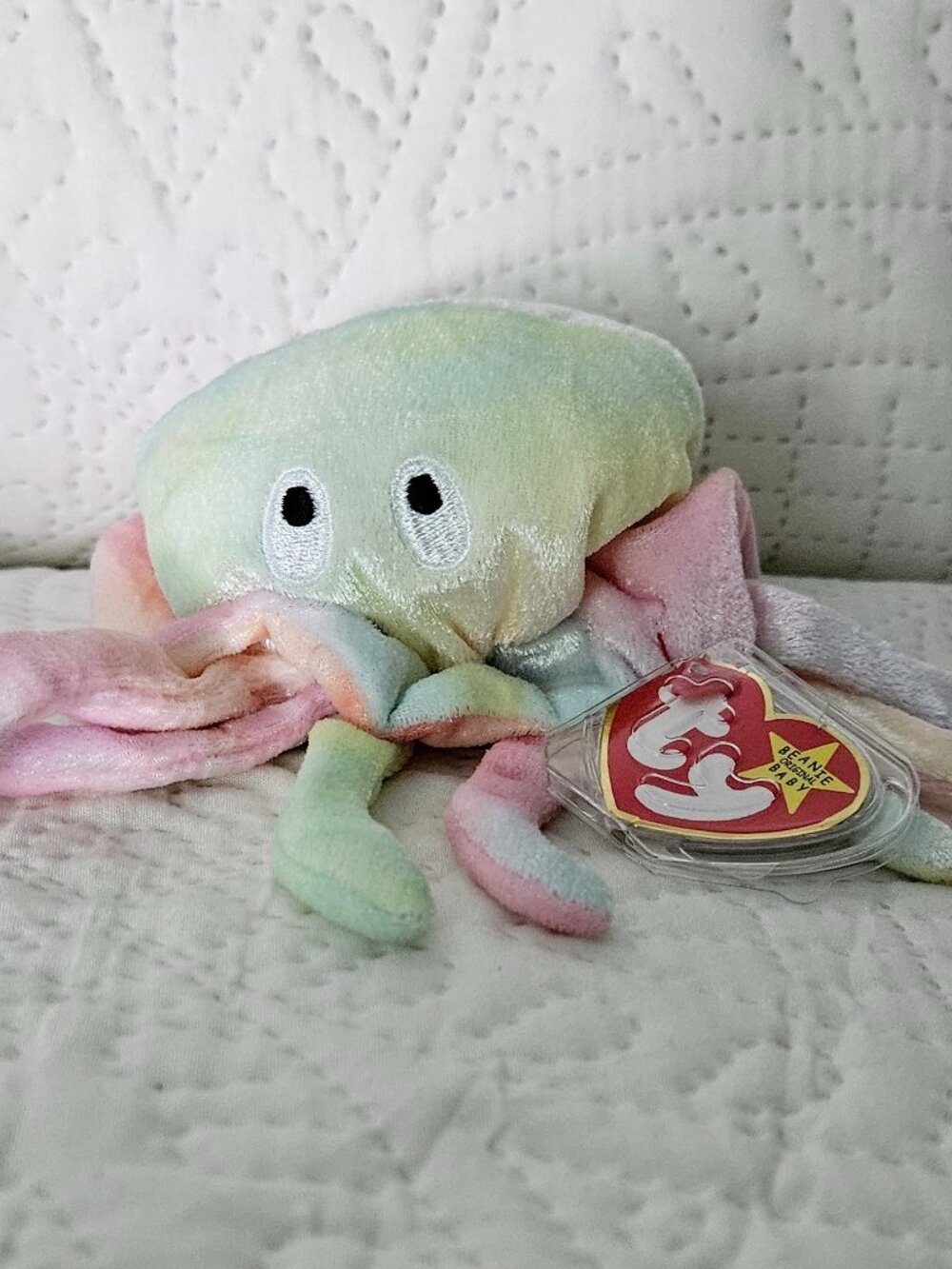 Ty Beanie Babies, Goochy the Jellyfish - blue/green, Retired (1999). NEW